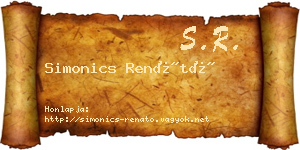 Simonics Renátó névjegykártya
