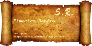 Simonics Renátó névjegykártya